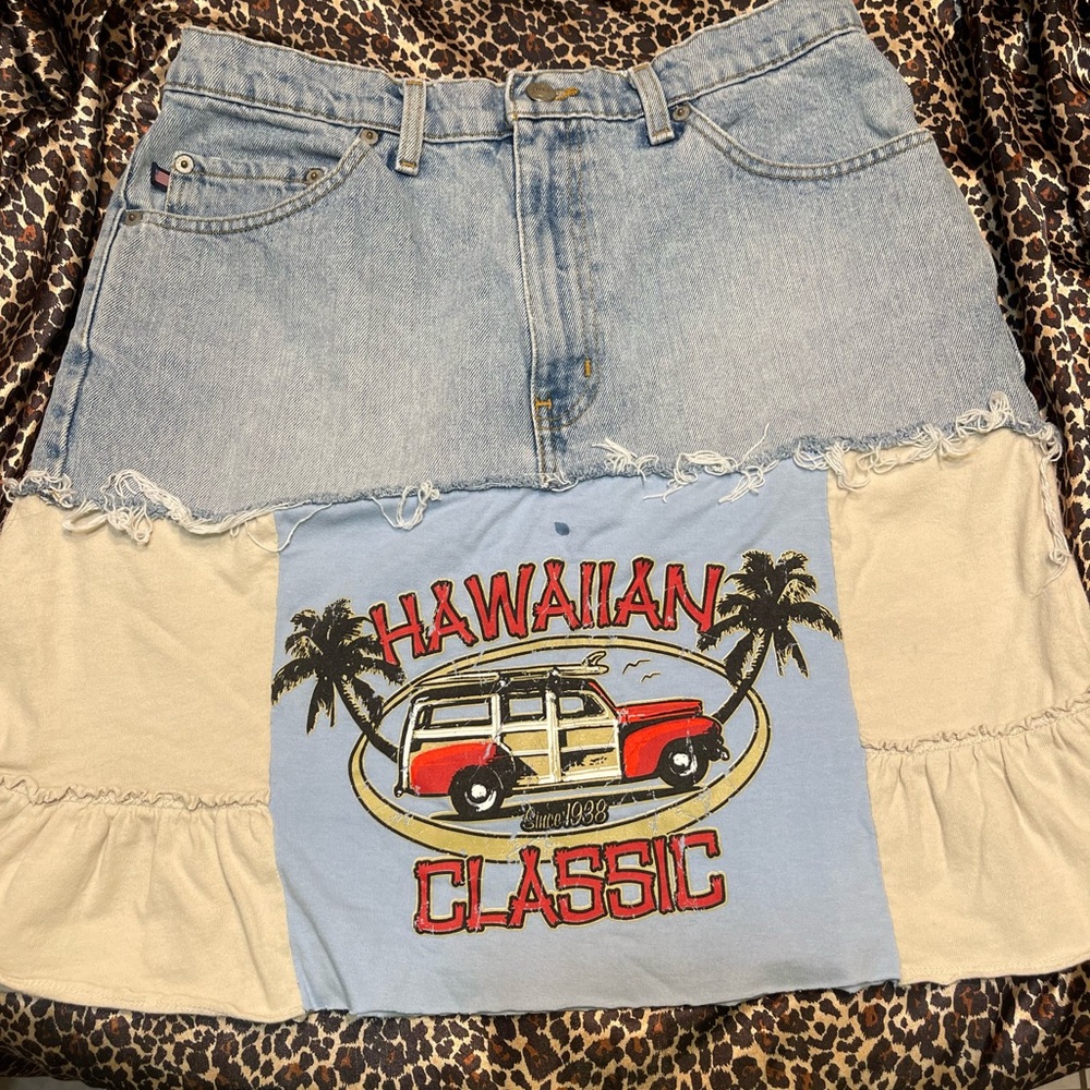 Vintage Polo Jeans Ralph Lauren Midi Custom Beach Skirt